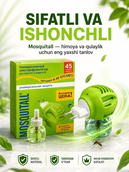 Elektr repelent chivin va hasharotlarga qarshi fumigator uy uchun suyuqlikli qurilma