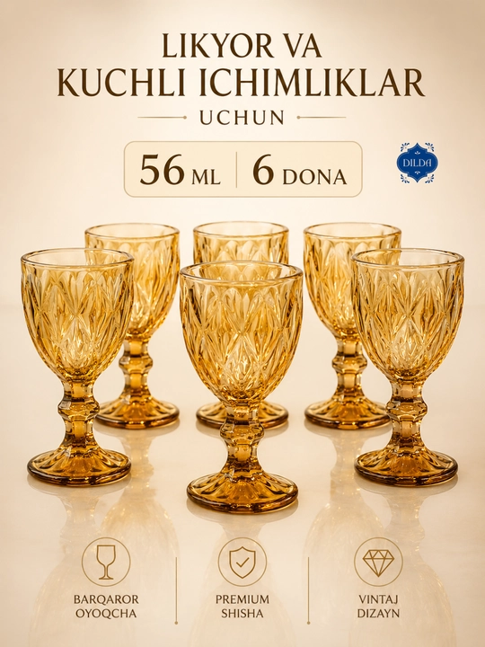 Rangli shisha fujer va stopkalar, ichimliklar uchun sovg‘a to‘plami, 6 dona, uy uchun set
