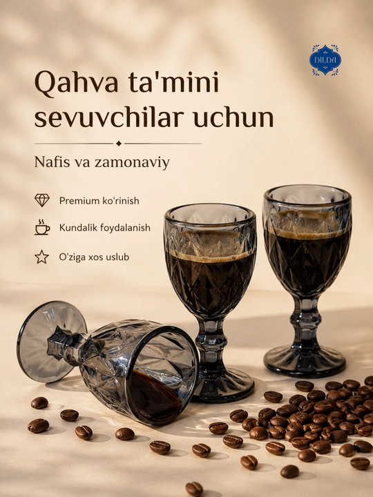 Rangli shisha fujer va stopkalar, ichimliklar uchun sovg‘a to‘plami, 6 dona, uy uchun set