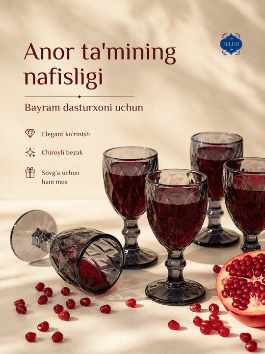 Rangli shisha fujer va stopkalar, ichimliklar uchun sovg‘a to‘plami, 6 dona, uy uchun set