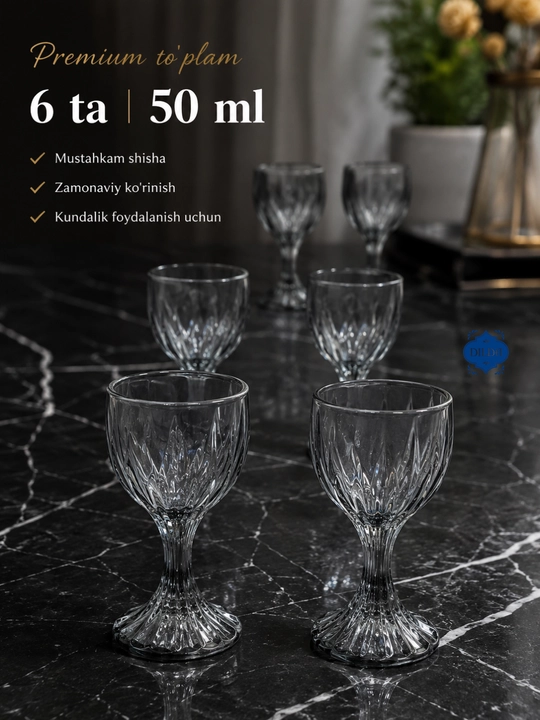 Rangli shisha fujer va stopkalar, ichimliklar uchun sovg‘a to‘plami, 6 dona, uy uchun set