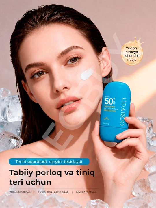 Yuz uchun SPF 50 namlantiruvchi quyoshdan himoyalovchi krem