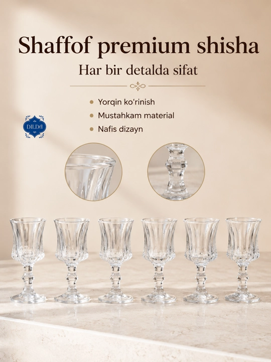 Rangli shisha fujer va stopkalar, ichimliklar uchun sovg‘a to‘plami, 6 dona, uy uchun set