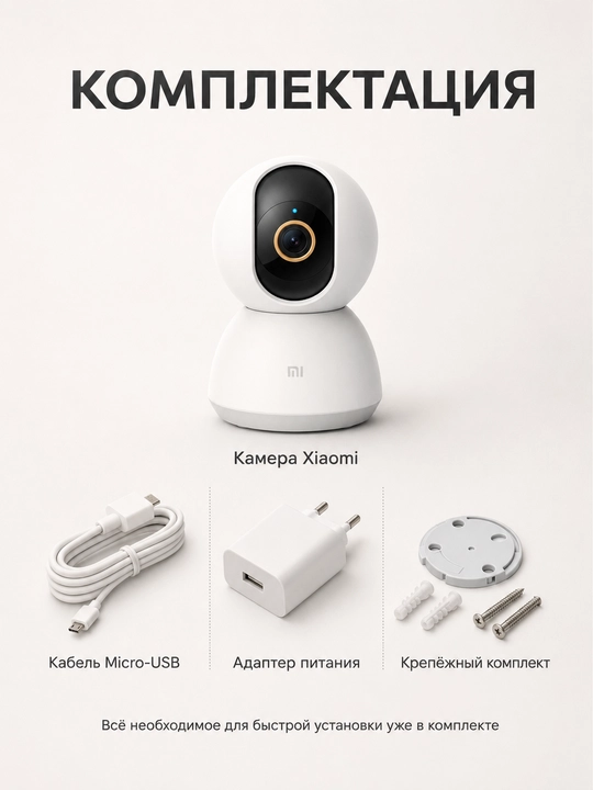 Kuzatuv kamerasi Xiaomi Mijia 360° PTZ 2K MJSXJ09CM, Wi-Fi, tungi ko‘rish, harakat sensori - 