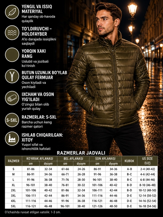 Erkaklar va ayollar uchun yengil, demi-mavsumli kurtkalar, 11 turda
