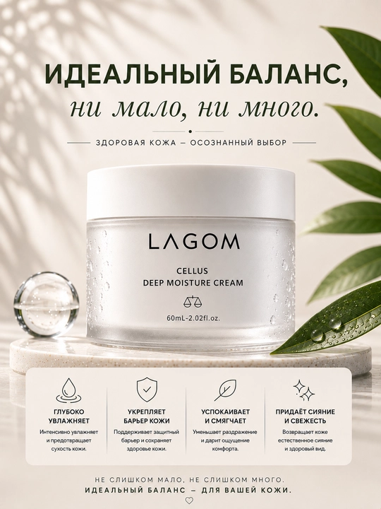 Lagom CELLUS MILD MOISTURE CREAM  namlantiruvchi krem