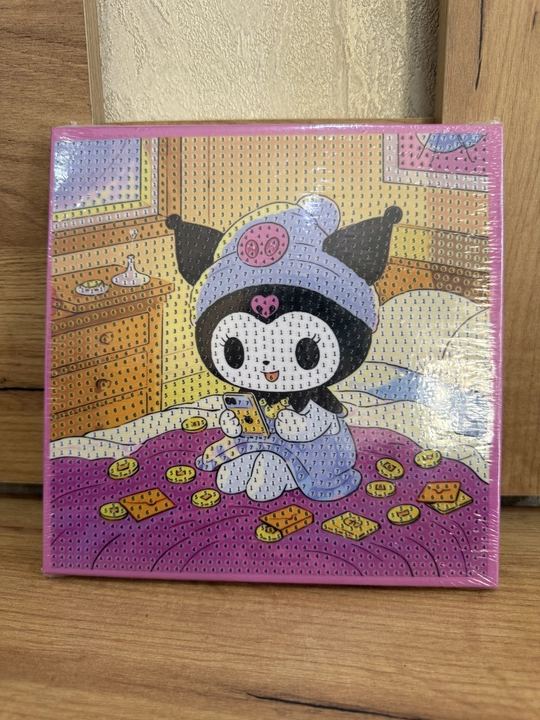 Ramkadagi olmos mozaika: Malika, Kuromi, Xello Kitti, Stich, Mario, Lotso, Kapibara - 