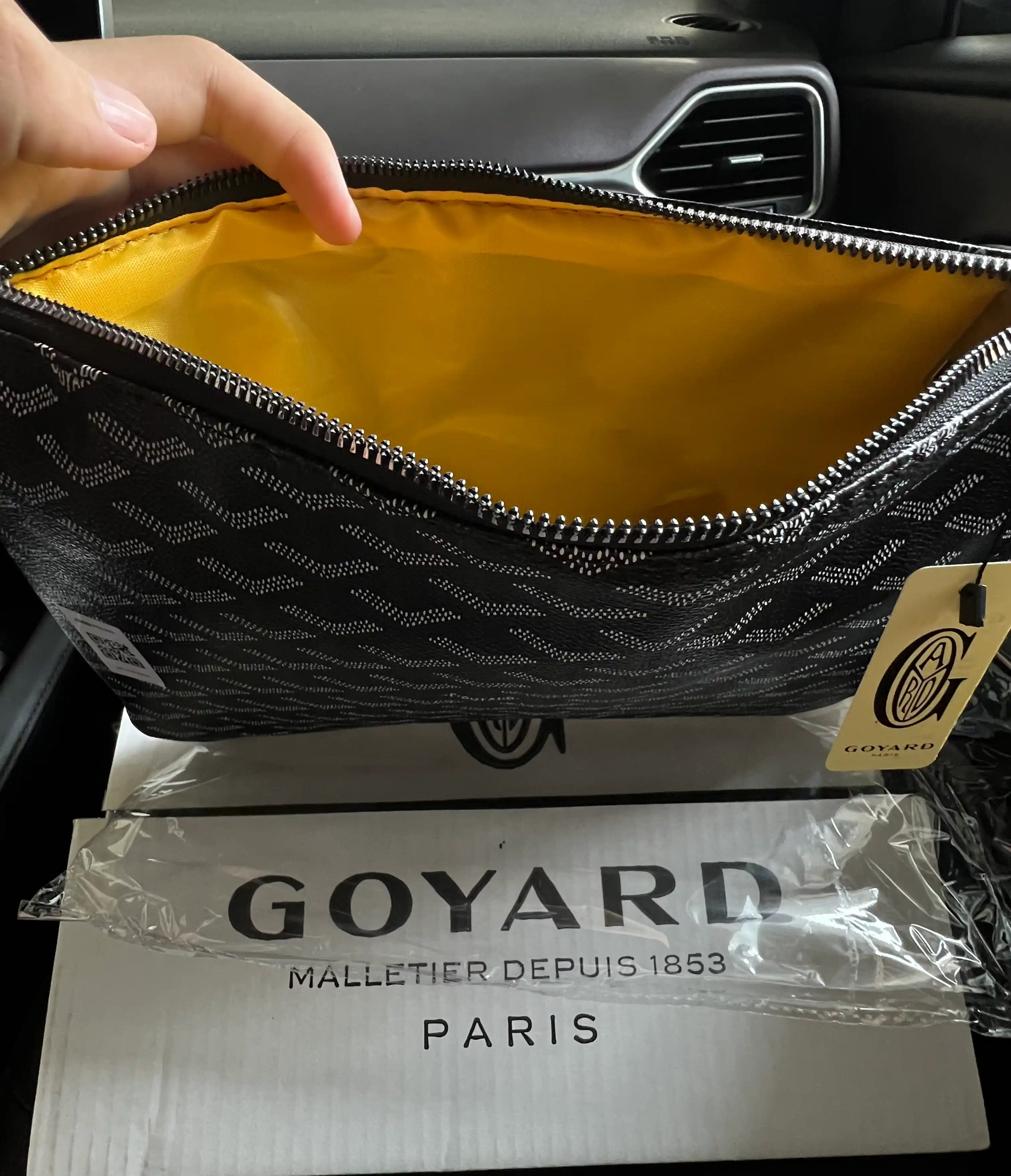 Мужской современный клатч в стиле Goyard (31х21 см)
