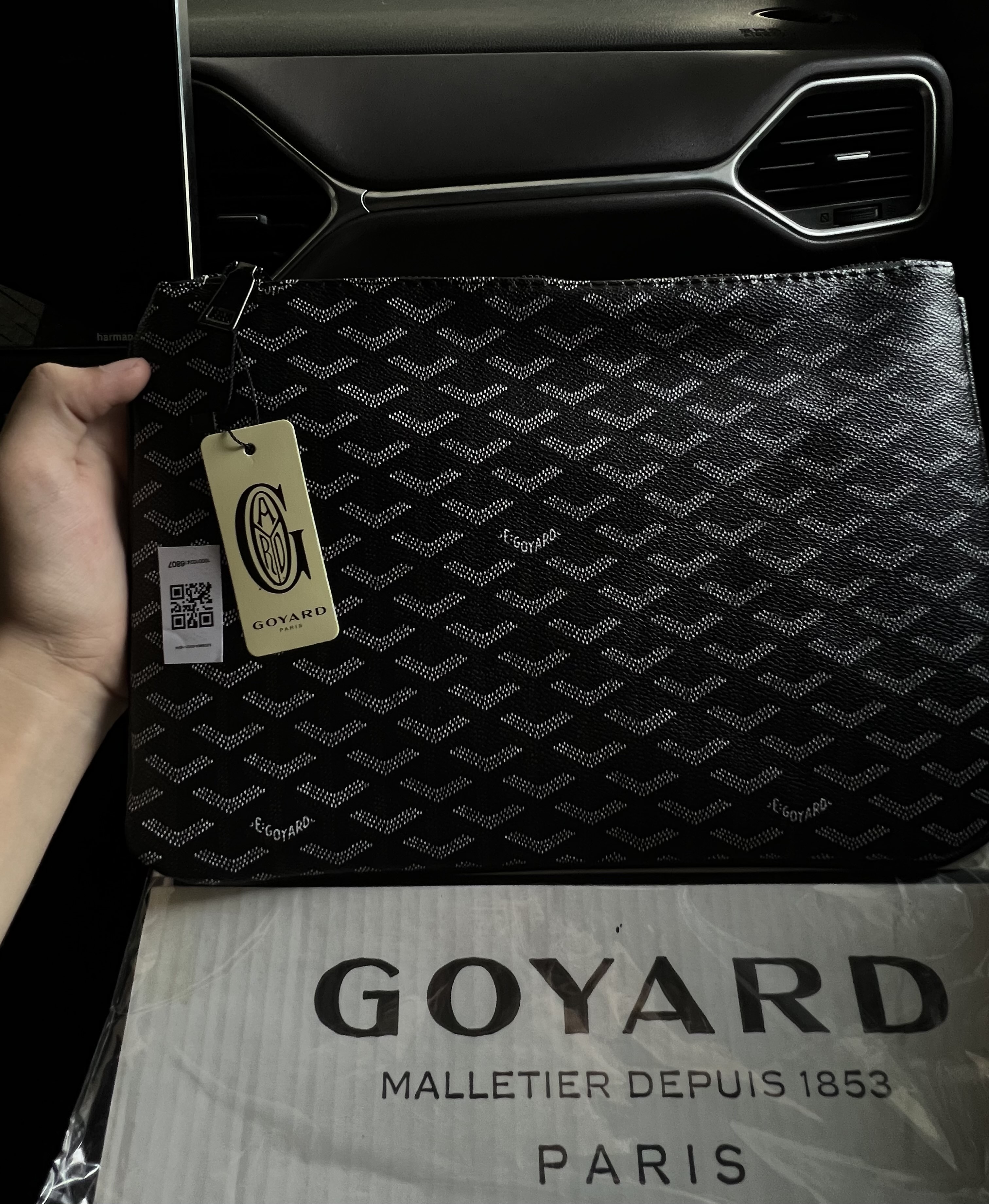 Мужской современный клатч в стиле Goyard (31х21 см)