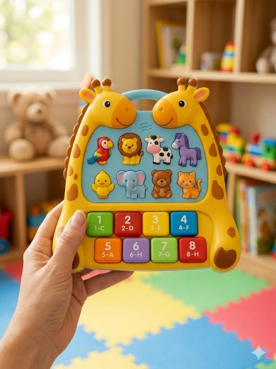 Musiqiy o'yinchoq pianino bolalar uchun interaktiv rivojlantiruvchi jirafa hayvonlar ovozi - 