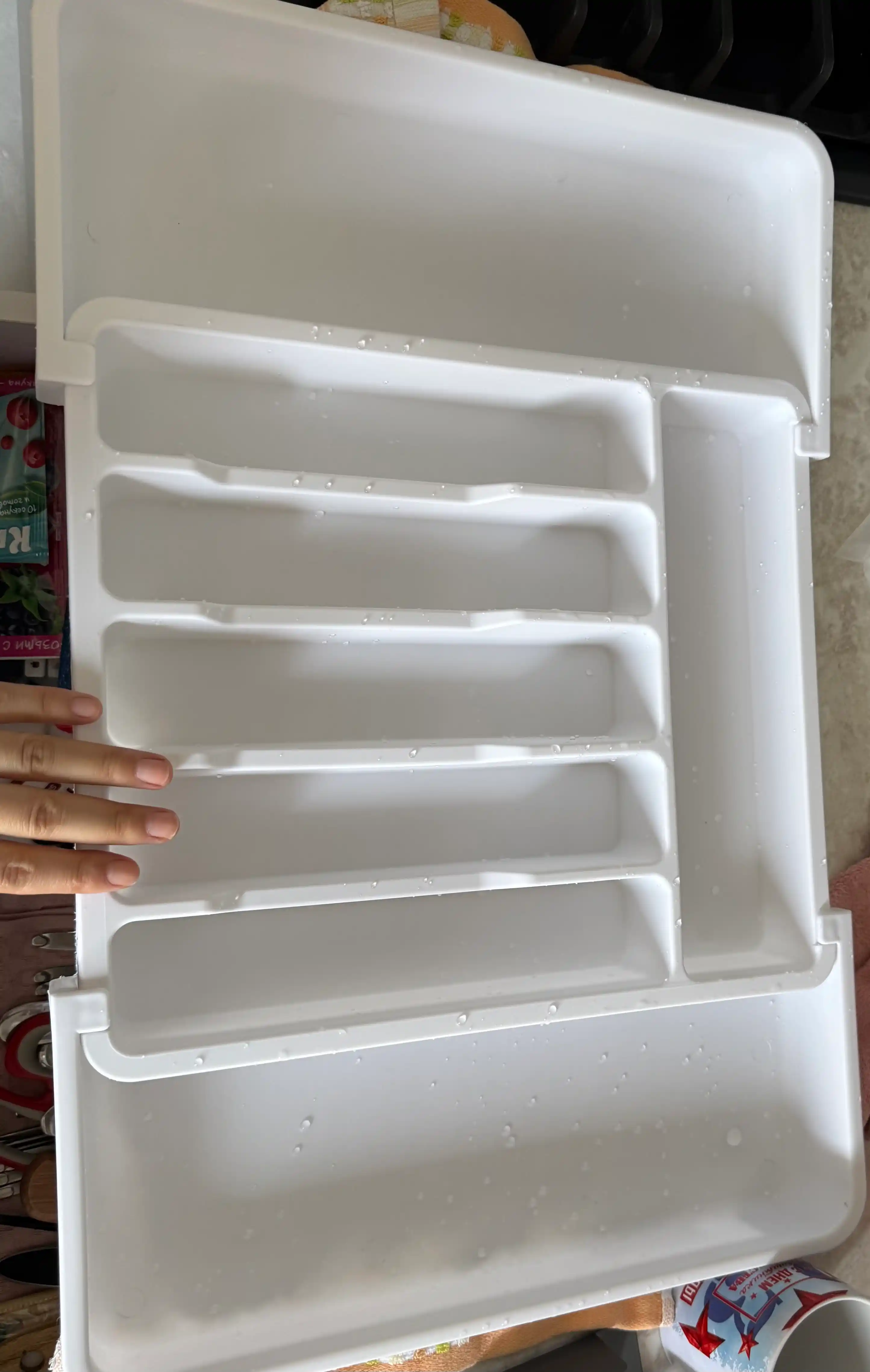 Organayzer stol priborlar uchun tortiladigan plastmassa lotok konteyner oshxona uchun