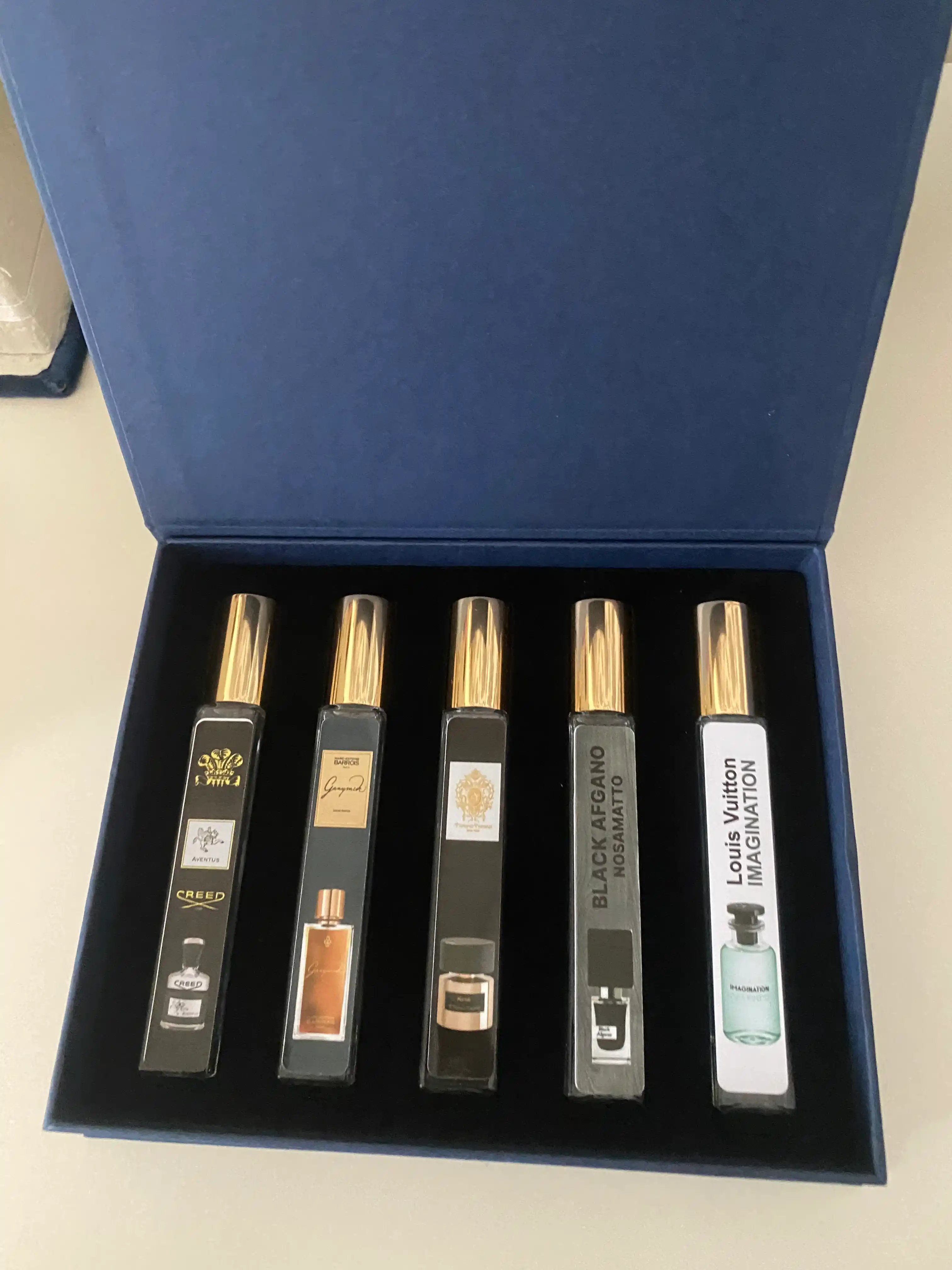 Erkaklar uchun sovg'a: atirlar to'plami 5 tasi 1 da — Ganymede, Black Afgano, Creed, 10 ml