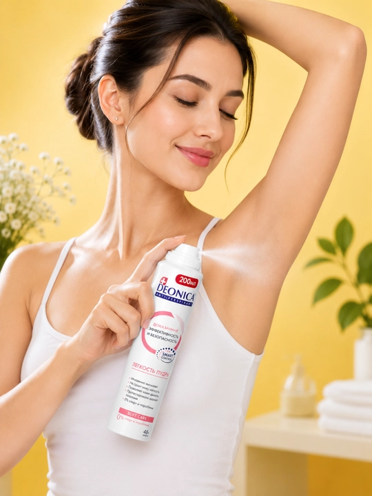 Deonica Light Powder аёллар учун антиперспирант дезодорант 200 мл, 48 соат ҳимоя