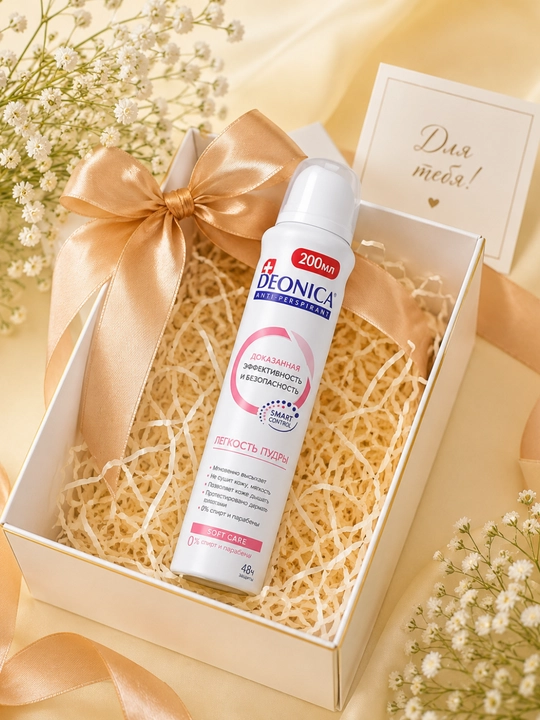 Deonica Light Powder аёллар учун антиперспирант дезодорант 200 мл, 48 соат ҳимоя