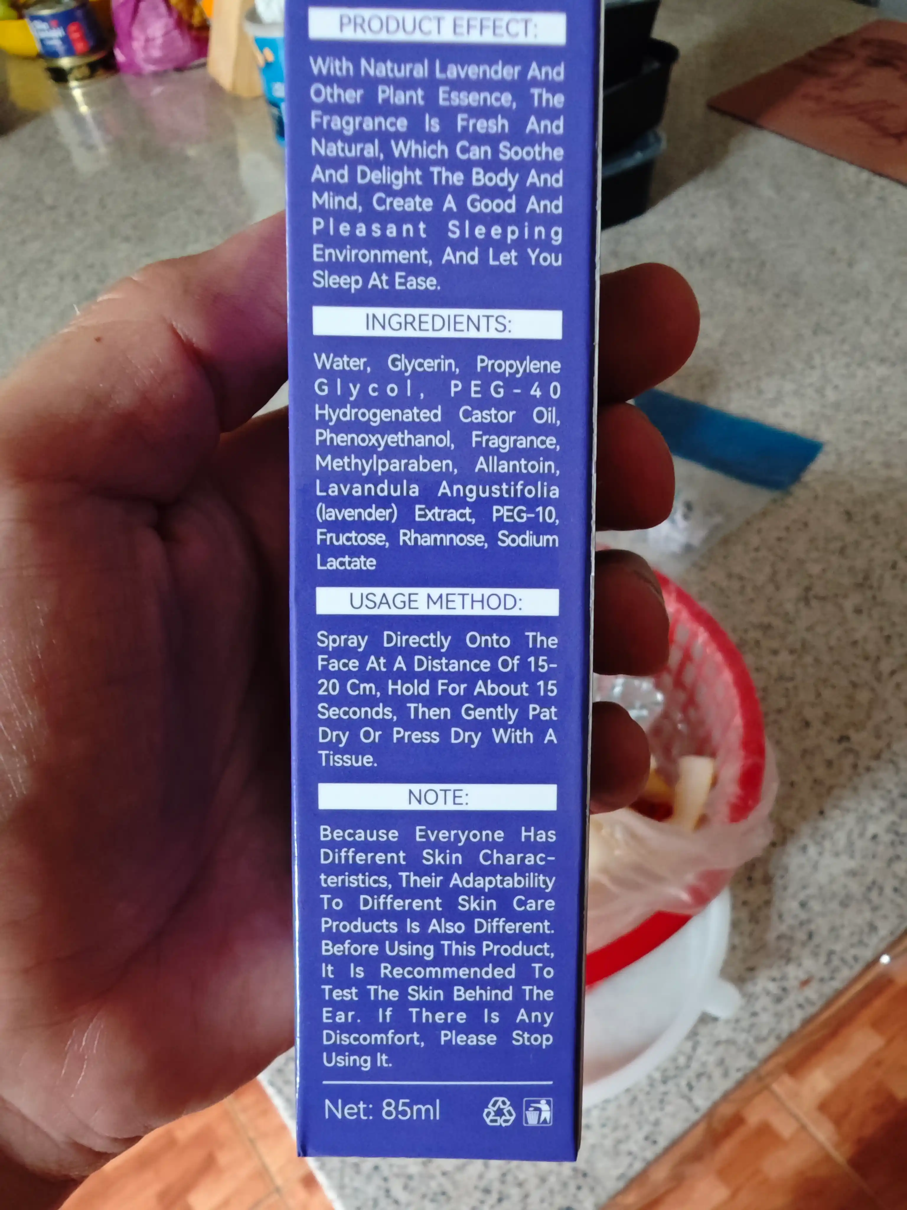 Lavanda bilan uyqu uchun tinchlantiruvchi sprey. SADOER. 85 ml
