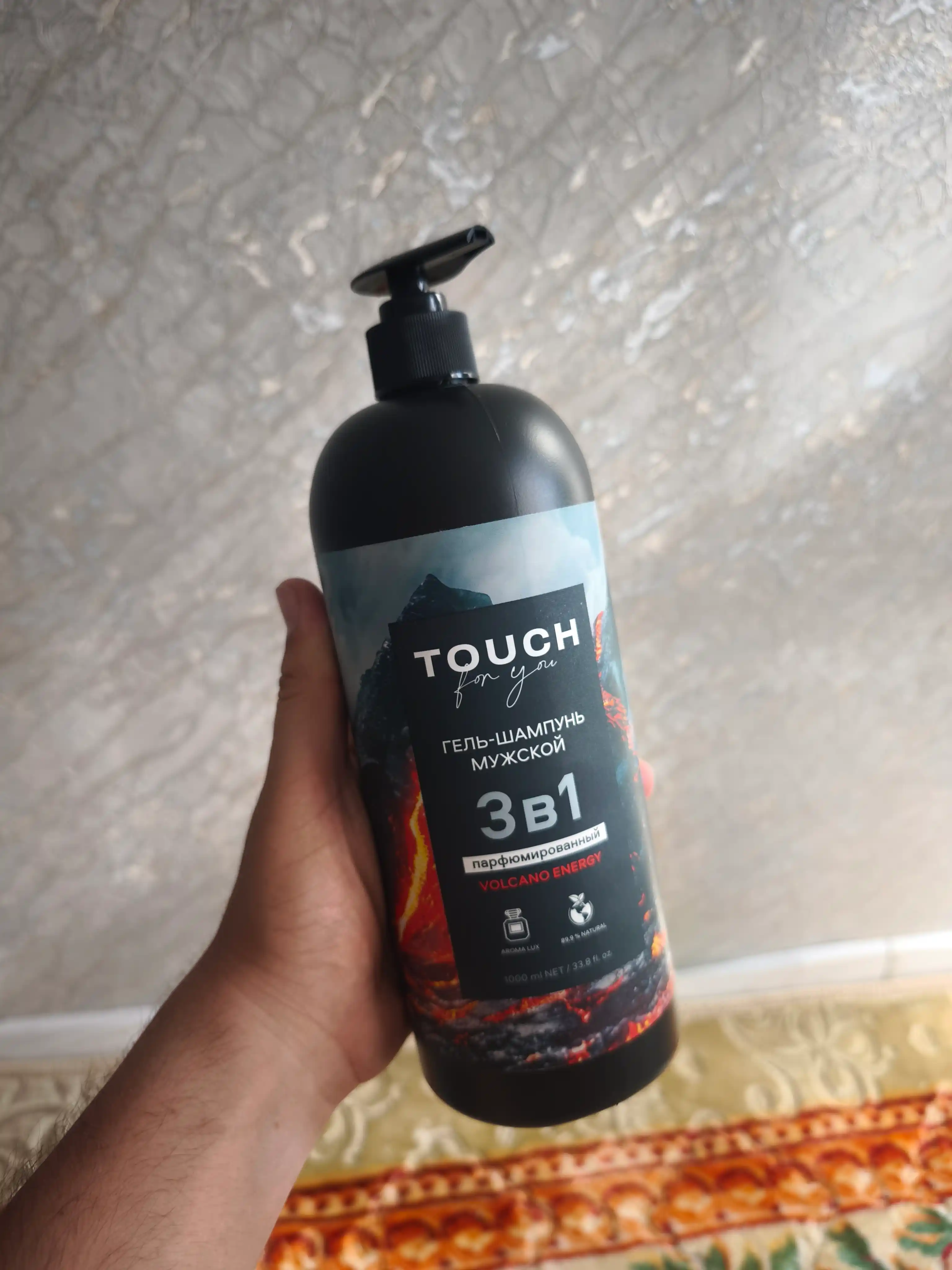 VOLCANO ENERGY parfyumlangan erkaklar shampuni, dush uchun gel, Touch For You, 1000 ml