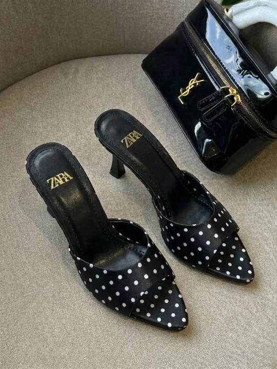Женские летние элегантные мюли ZARA, каблук 6 см кожа Турция размер в размер - 