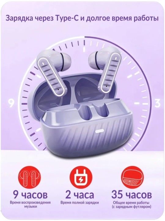 Беспроводные сенсорные наушники, с Bluetooth, для iPhone и Android 2026 - 