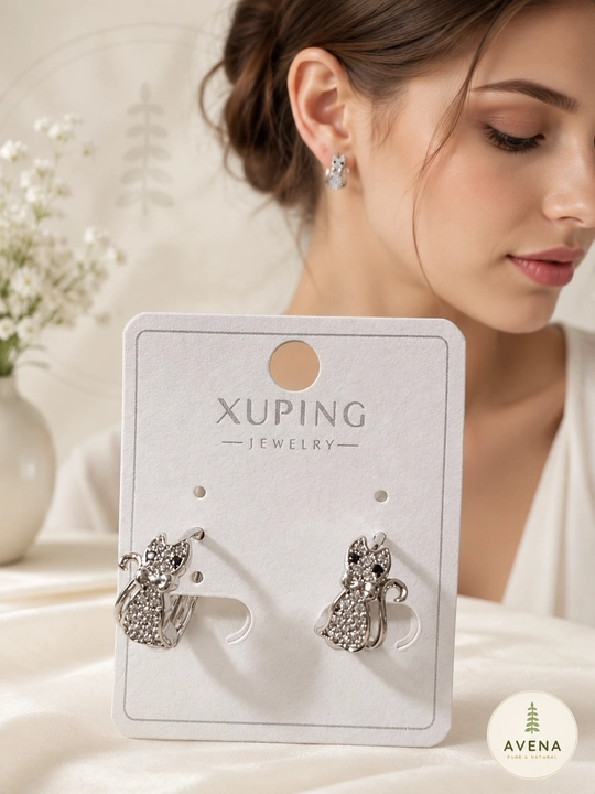 Xuping Jewelry mushuk sirg'alar — zirkon toshli nafis hayvon motivi  - 
