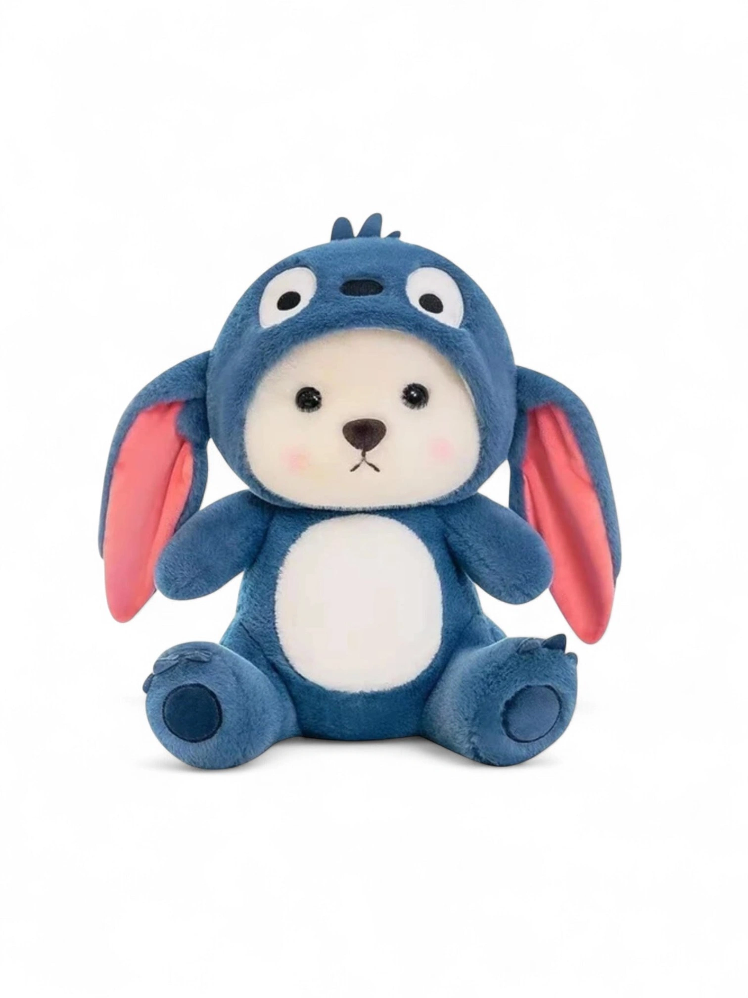 Plyush o‘yinchoq Teddy — quloqli hayvoncha kiyimidagi yumshoq kichik ayiqcha, 25 sm - 