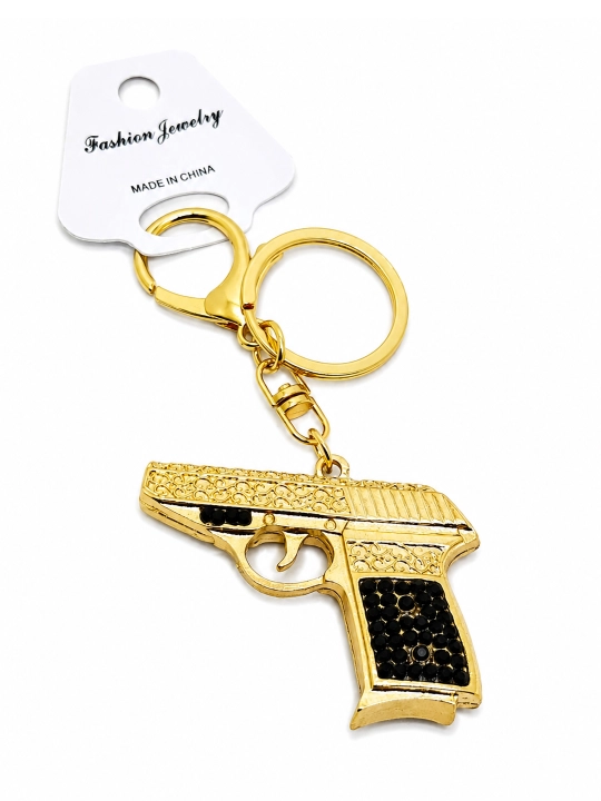 Toshli Pistolet shaklidagi brelok kalit, sumka va ryukzak uchun bezak aksessuari - 