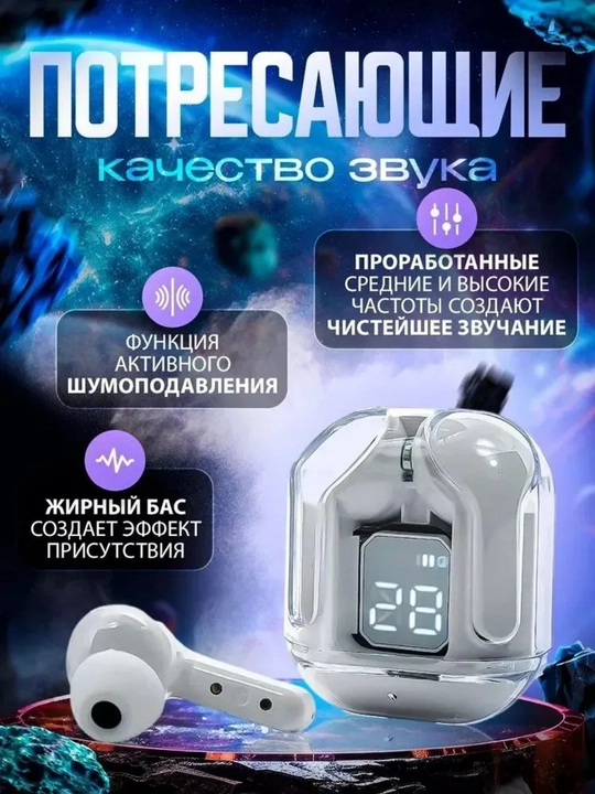 Simsiz quloqchilar Air 31, displeyli, mikrofonli va shovqinni kamaytiradi