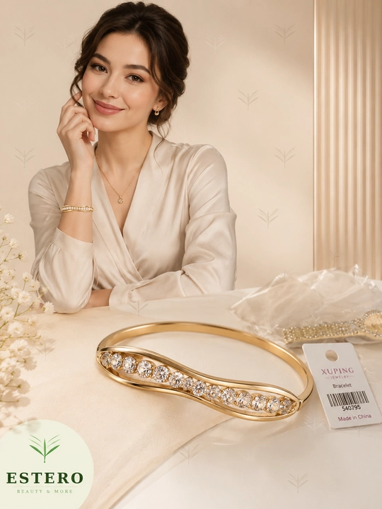 Xuping Jewelry oltin bangle bilakuzuk yirik zirkon toshlar qatori klassik 