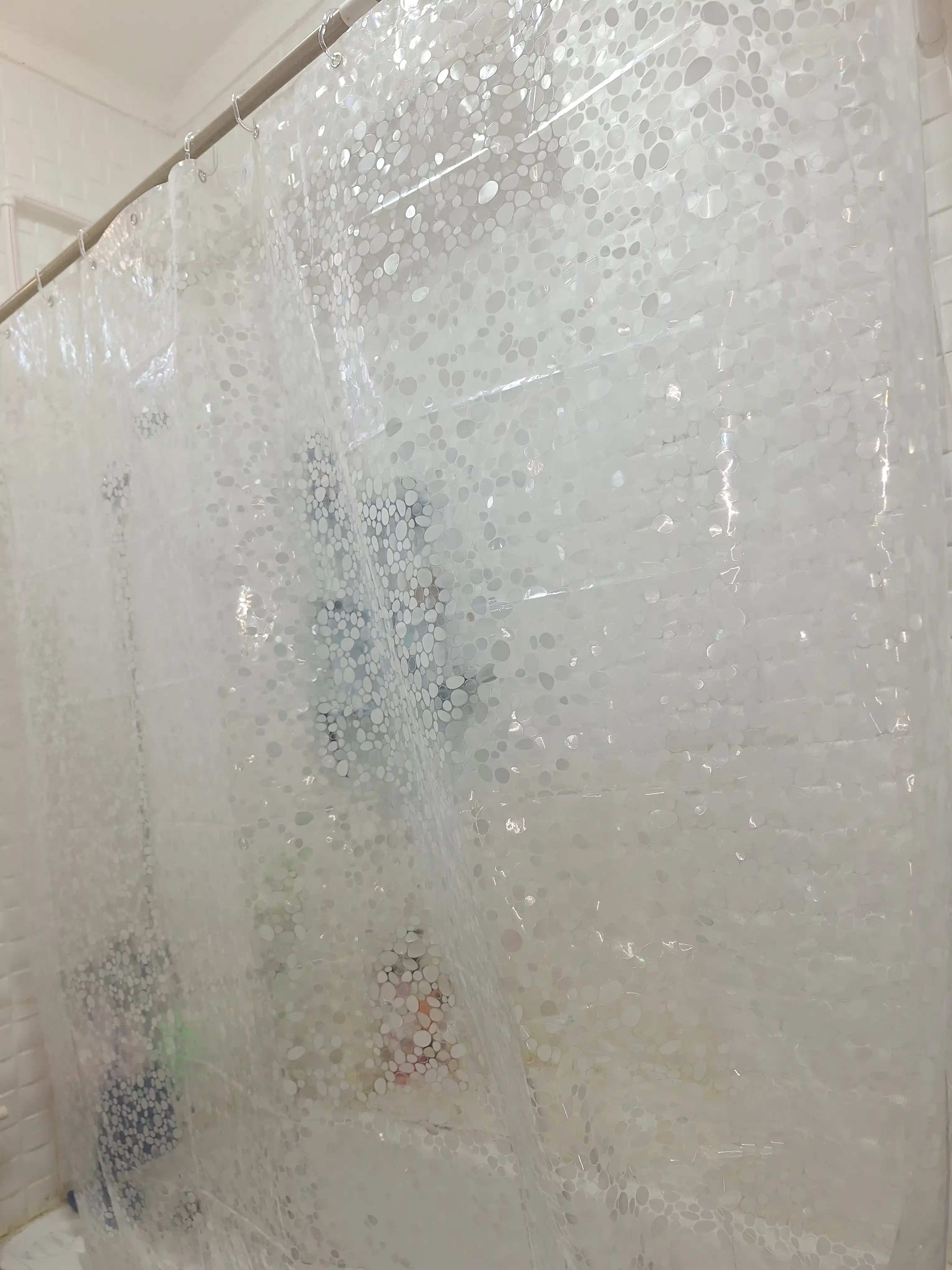 PEVA materialli hashamatli hammom pardasi, 180 × 200 sm, 12 ta halqali