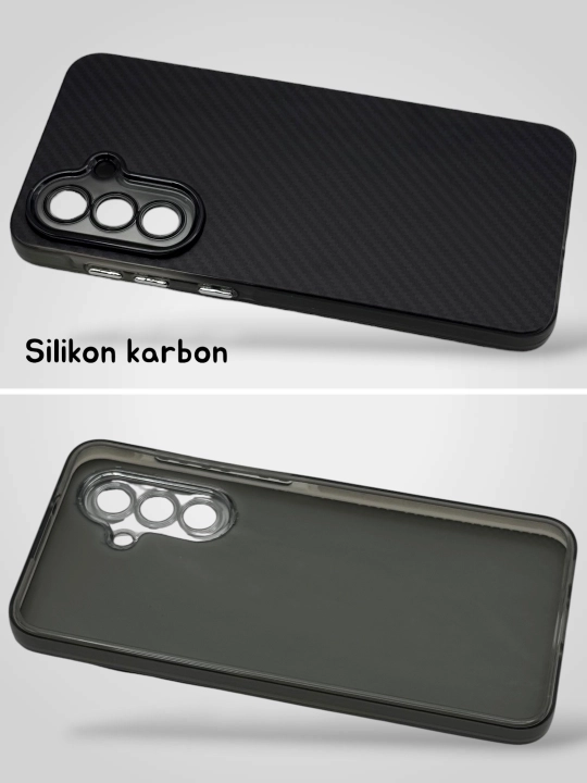 Чехол Samsung Silicone Carbon для A56, A16, A17, A57, A37, A54, A34, A15, A25, A33, A14