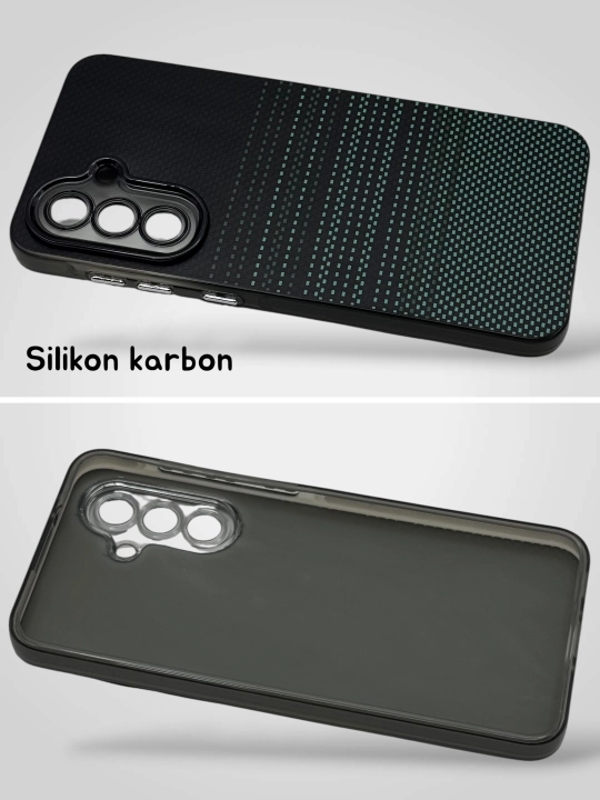 Чехол Samsung Silicone Carbon для A56, A16, A17, A57, A37, A54, A34, A15, A25, A33, A14