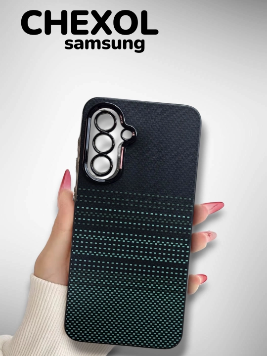 Чехол Samsung Silicone Carbon для A56, A16, A17, A57, A37, A54, A34, A15, A25, A33, A14 - 