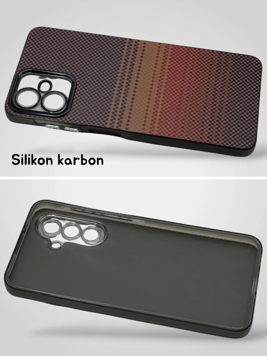 Чехол Samsung Silicone Carbon для A56, A16, A17, A57, A37, A54, A34, A15, A25, A33, A14