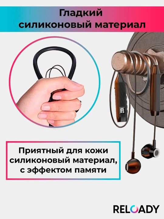Simsiz sport minigarnituralari, bo'yin jantali, raqamli displey, Bluetooth BT-107, magnit
