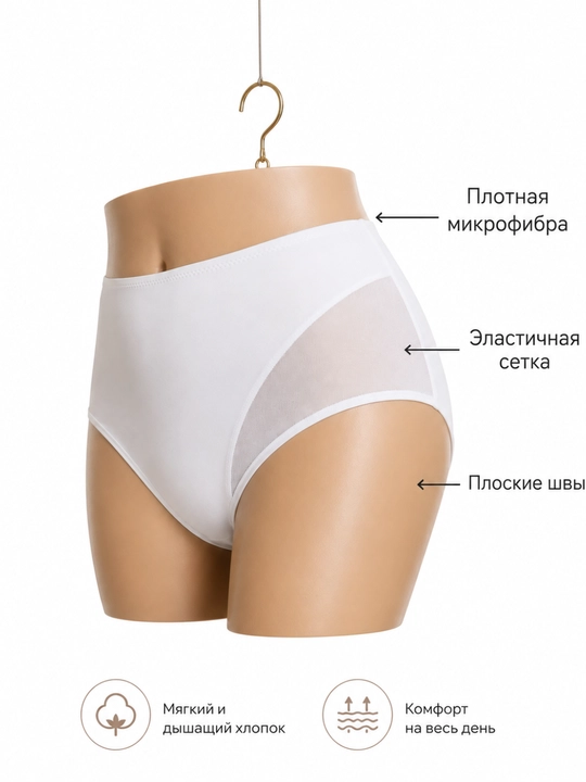 Lacosma ayollar ichki kiyimi trusik. Siqishi balandligi bilan yoqimli L-48. XL-50. XXL-52