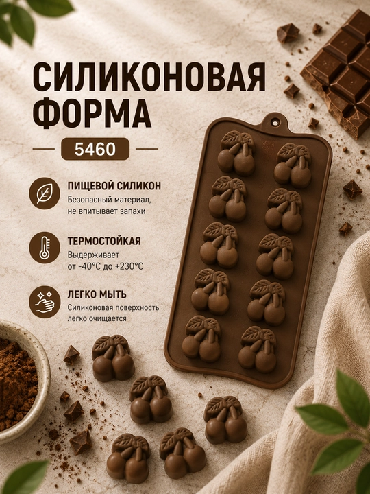 Anisa silikon qolipi – shokolad, konfet, muz va desertlar uchun - 