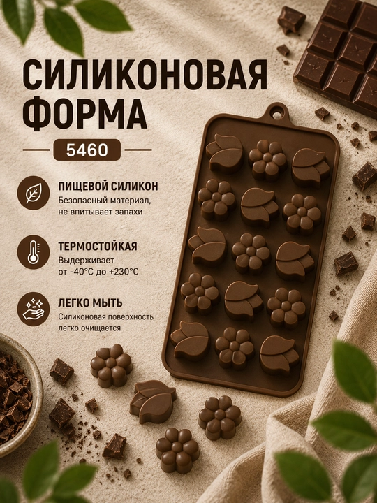 Anisa silikon qolipi – shokolad, konfet, muz va desertlar uchun - 