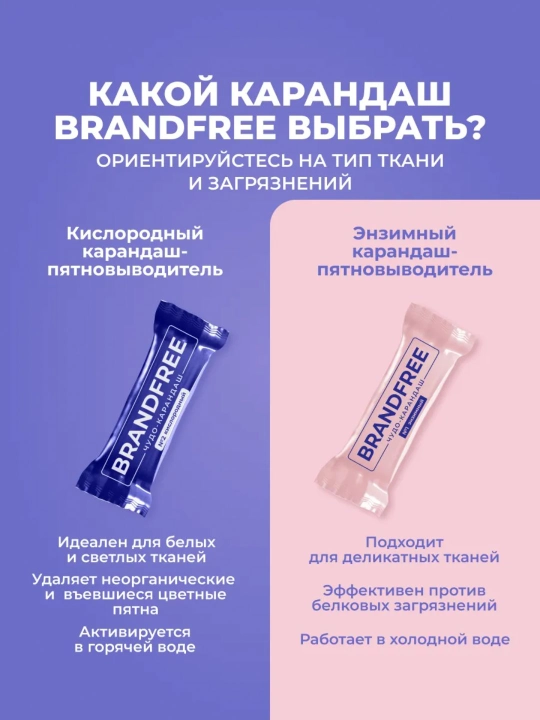 Энзимный карандаш пятновыводитель 1 шт BRANDFREE