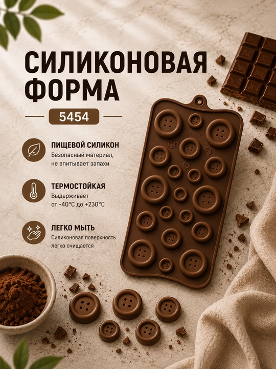 Anisa silikon qolipi – shokolad, konfet, muz va desertlar uchun - 
