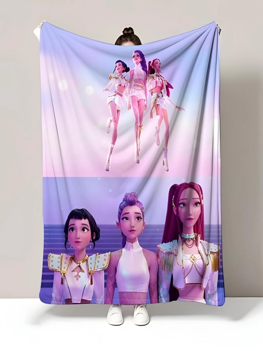 Флисовый плед Minecraft / K-Pop Demon Hunters 150x200 см