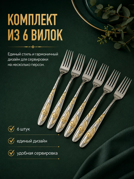 Набор столовых вилок 6 шт
