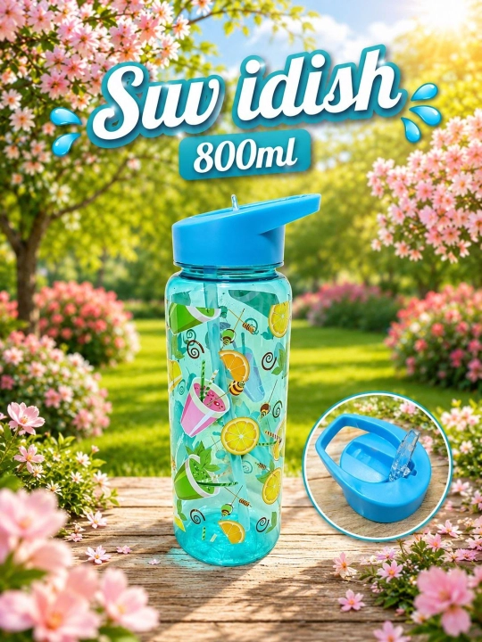 750-800 ml hajmli suv shishasi, sport shishasi, stirolli sheyker - 