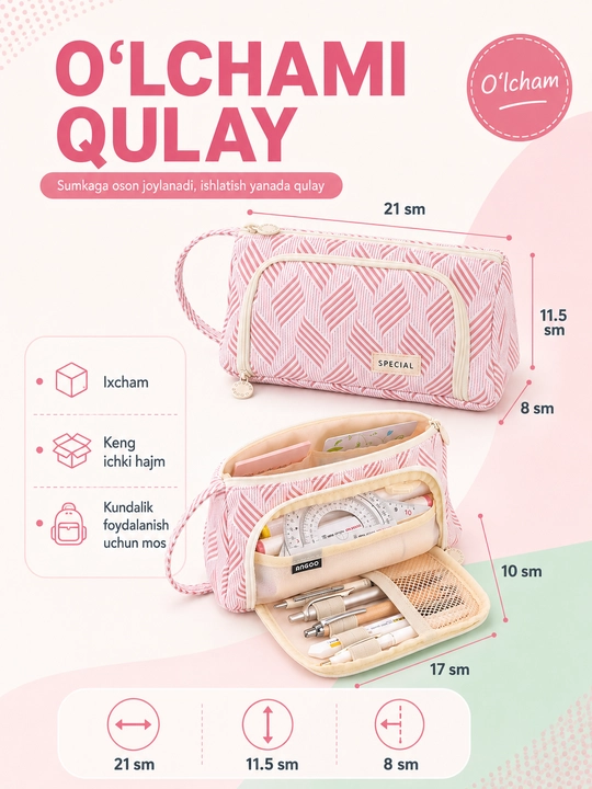Maktab qalam qutisi, bolalar, o'g'il bolalar va qizlar uchun