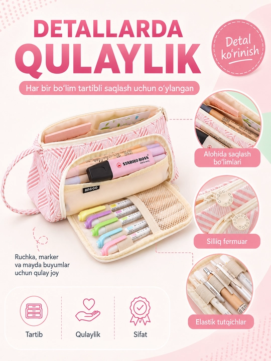 Maktab qalam qutisi, bolalar, o'g'il bolalar va qizlar uchun