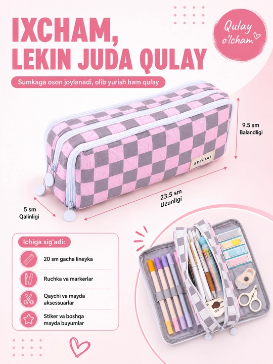 Maktab qalam qutisi, bolalar, o'g'il bolalar va qizlar uchun