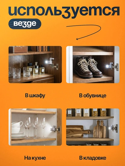 Simsiz LED shkaf chirog‘i – oshxona, garderob va mebel uchun magnitli yoritgich