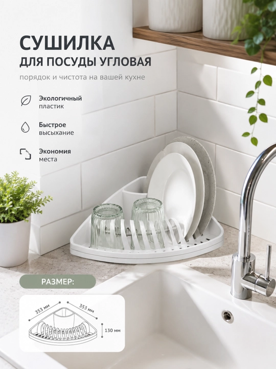 Сушилка для посуды угловая - 