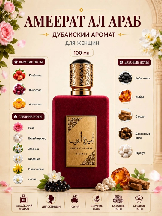 Парфюмерная вода Ameerat Al Arab, женская, 100 мл, Дубай - 