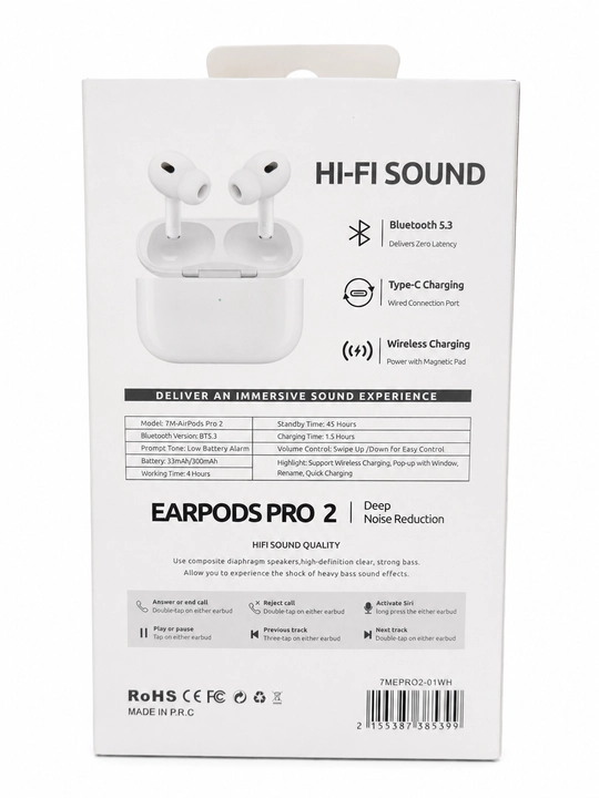 7 MILLIARD | EARPODS PRO 2 | HI-FI SOUND | BLUETOOTH 5.3