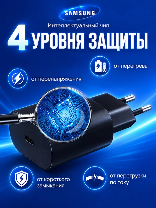 Зарядное устройство для Samsung, адаптер 45 Вт PD, быстрая зарядка, 6А