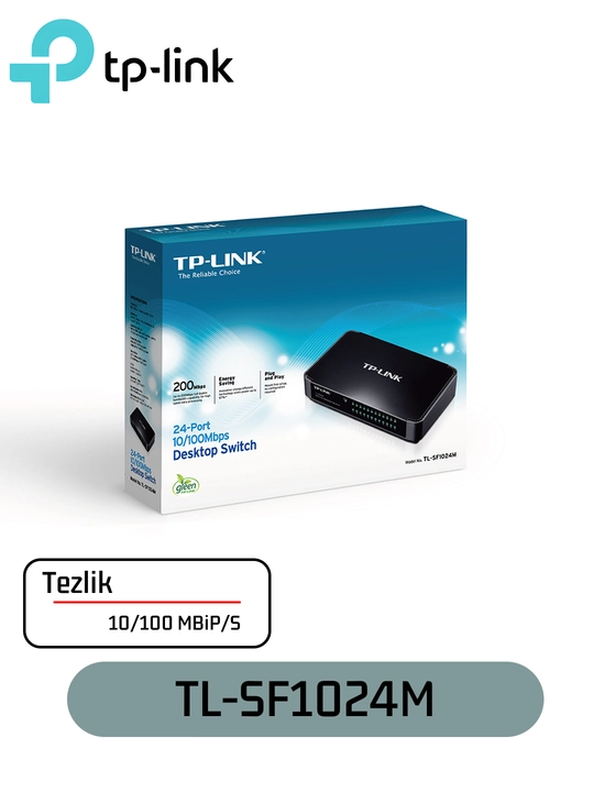 Настольный коммутатор TP-Link TL-SF1024M с 24 портами, обеспечивающий высокоскоростной - 